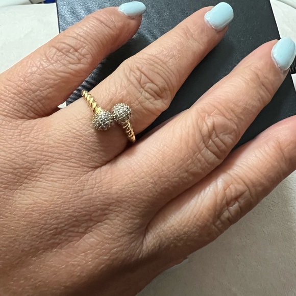 👑✅PRICE FIRM✅Genuine Dual Ball Cluster Diamond 14kt Gold Ring - Picture 13 of 16